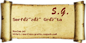 Serfőző Gréta névjegykártya